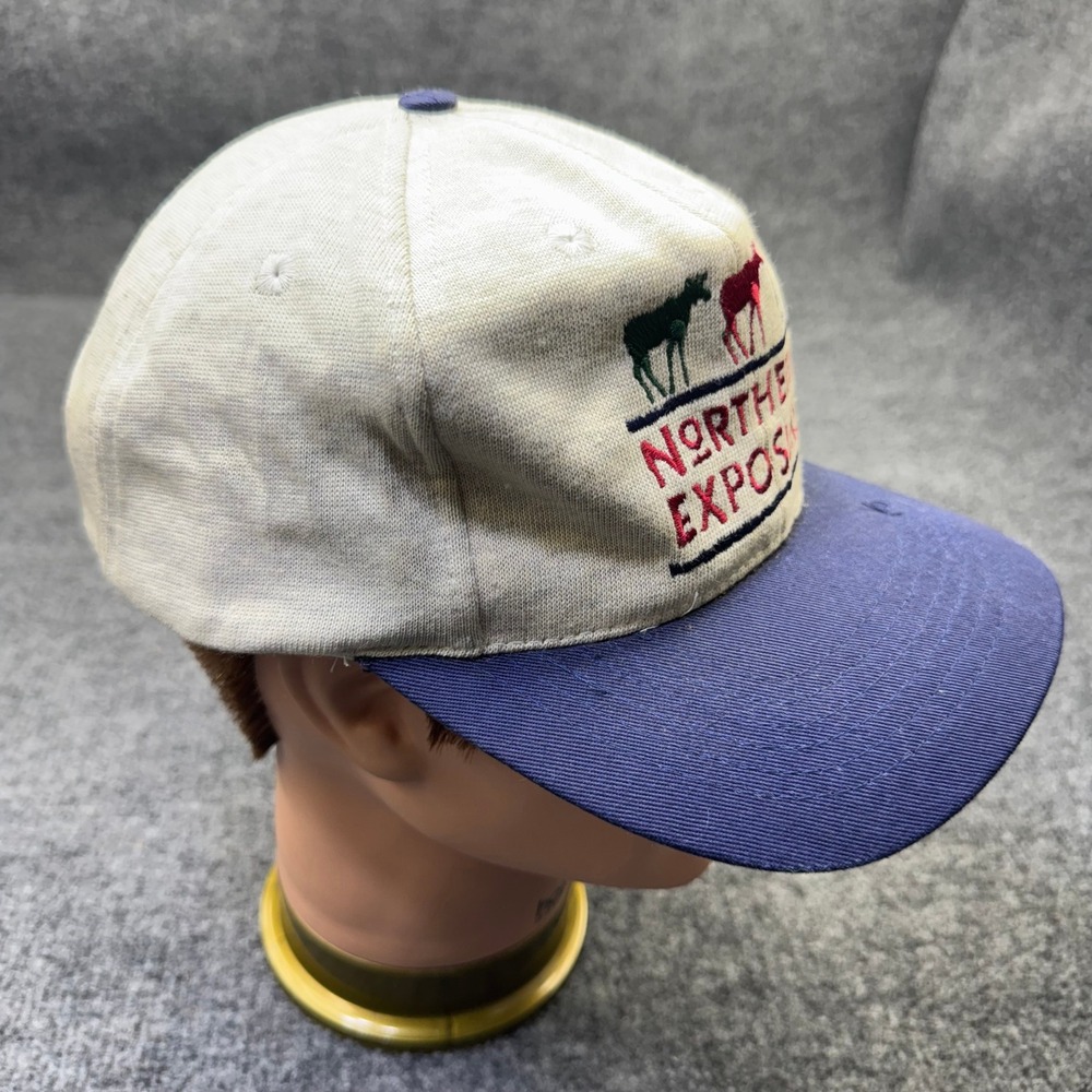 Vintage Universal Studios Northern Exposure Hat Mens OSFA Gray Snapback TV Moose